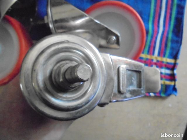 Lot roue en inox pivotante platine tige fileté (image 3)
