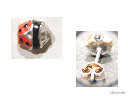 Boucle d' oreille Coccinelles Argent Massif (image 3)