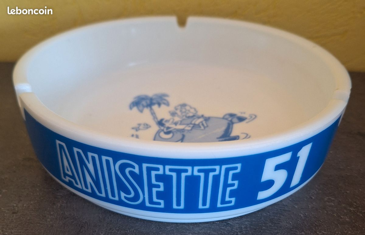 Grand Cendrier Publicitaire Ancien - Anisette 51 - Vintage Déco