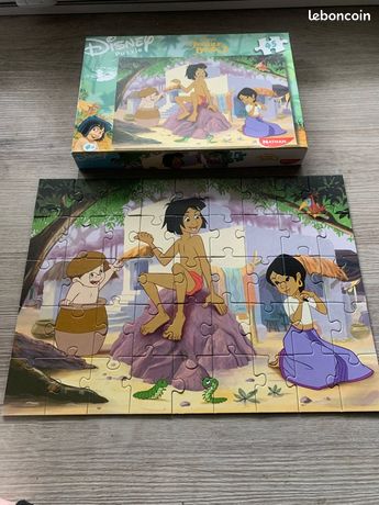 Boîte De 2 Puzzles Bois Vintage Le Livre De La Jungle – Disney – Très Rare
