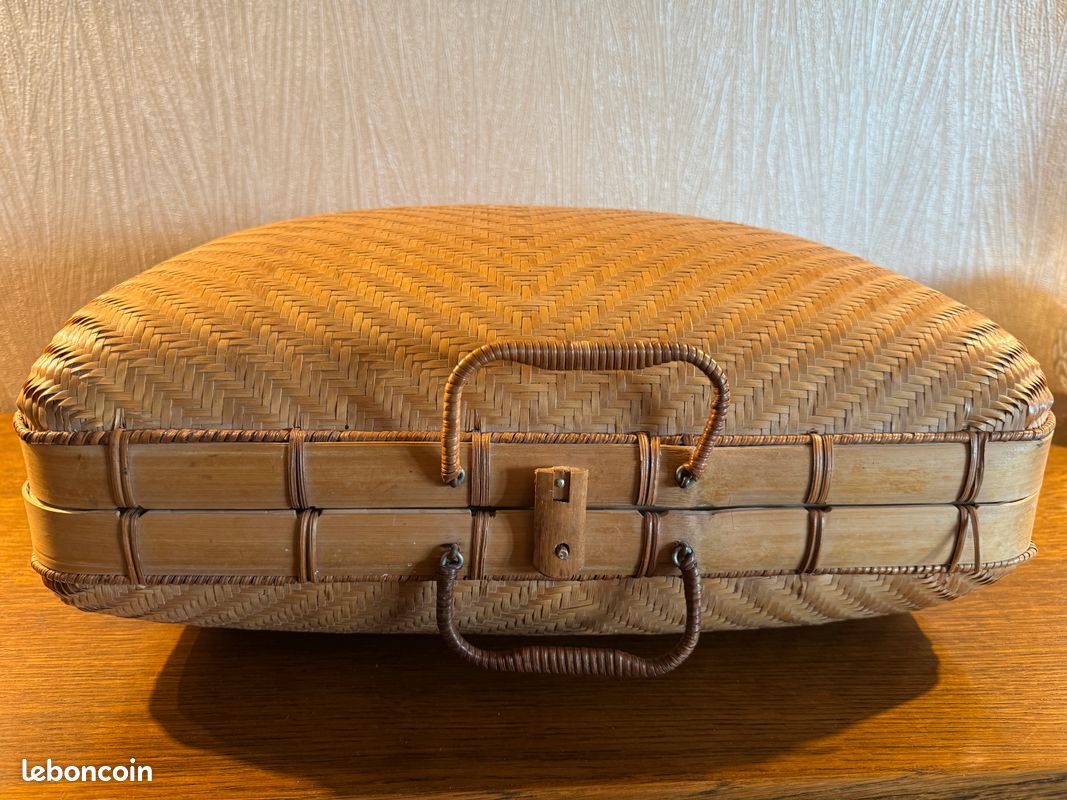 Valise vintage en rotin 33cm | Révélé - Brocante