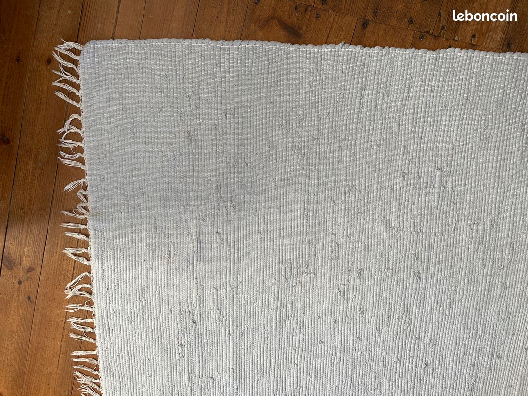 Tapis en coton bouclette bleu gris pale 122x185 cm (image 3)
