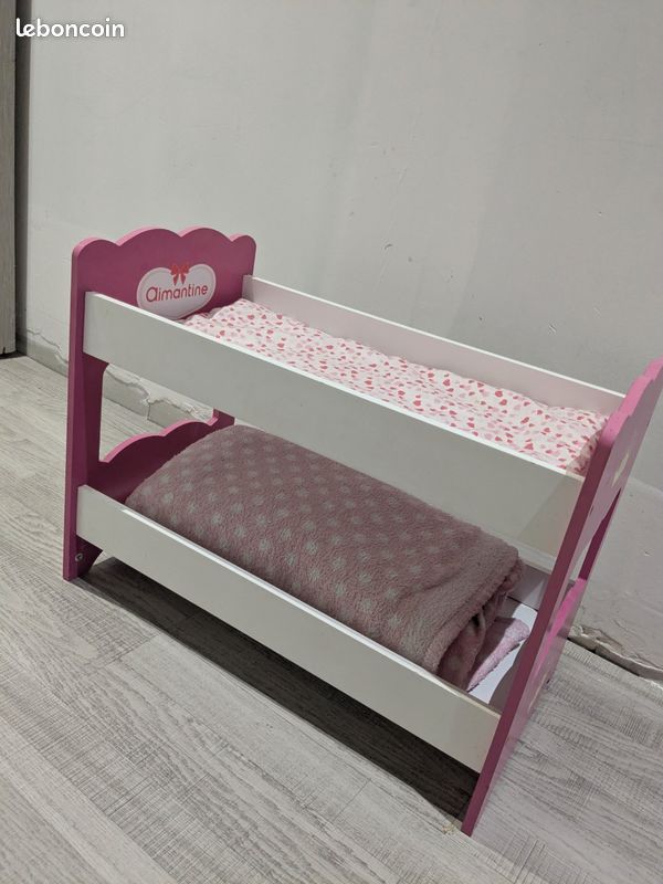 Lit Superposé Miniature 1:12 Pour Maison De Poupée - Modèle En Bois - Décoration Chambre Enfant Jouet