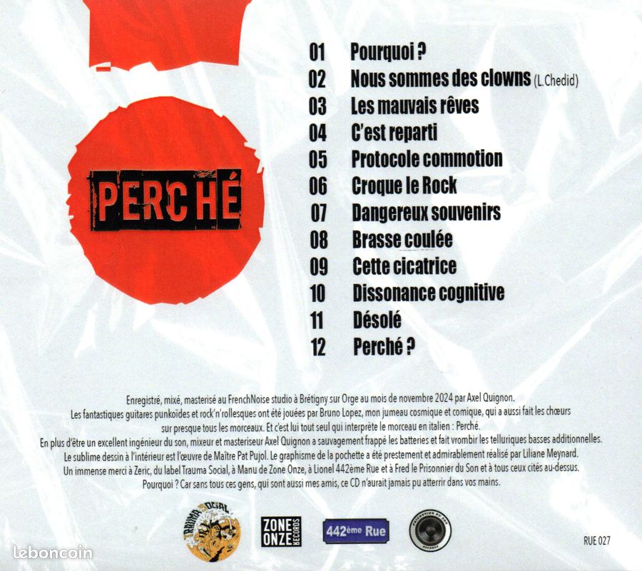 Perché - Pourquoi ? - CD - Electro-punk (image 2)