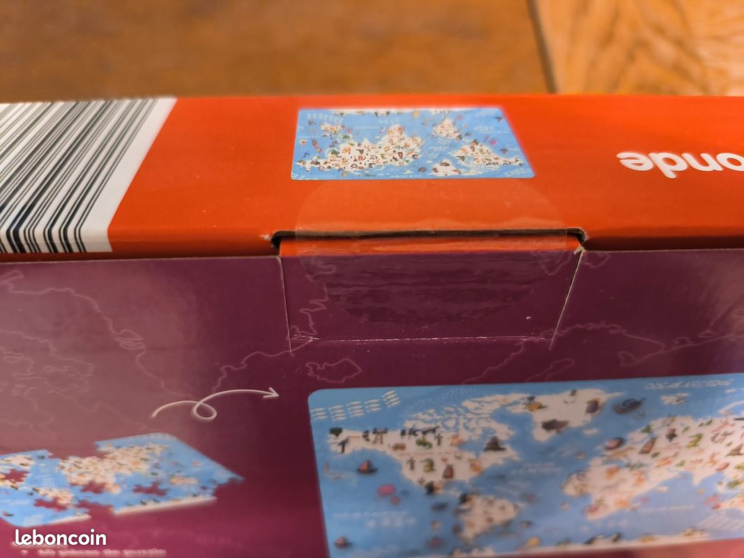 Puzzle carte du monde 60 éléments en bois (image 2)