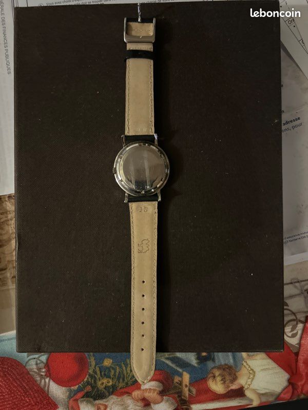 Montre Vintage Eterna-Matic Automatique En Acier Des Années 60 - Mouvement Suisse, Bracelet Cuir Marron