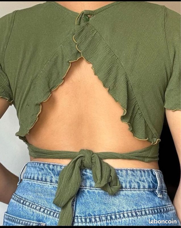 Crop top vert dos nouable (image 2)