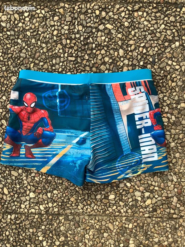 Maillot De Bain Boxer Spider-Man Marvel Pour Garçon - Comic Hero Bleu - Taille 5 Ans - Officiel Enfant