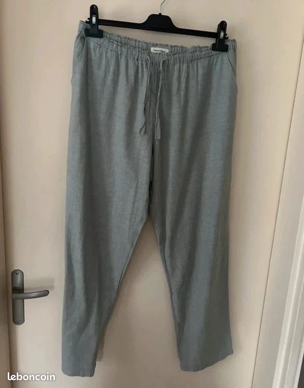 Ensemble etam home femme L/40 chemise + pantalon coton lin été casual loungewear vacances (image 3)