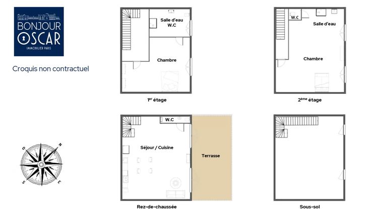 Maison a vendre  - 3 pièce(s) - 62 m2 - Surfyn