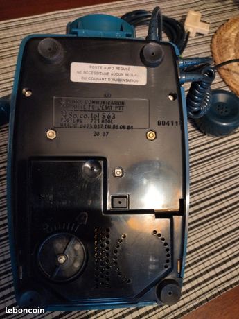Téléphone Vintage Comoc à Touches – Bleu Canard, Fabriqué En France