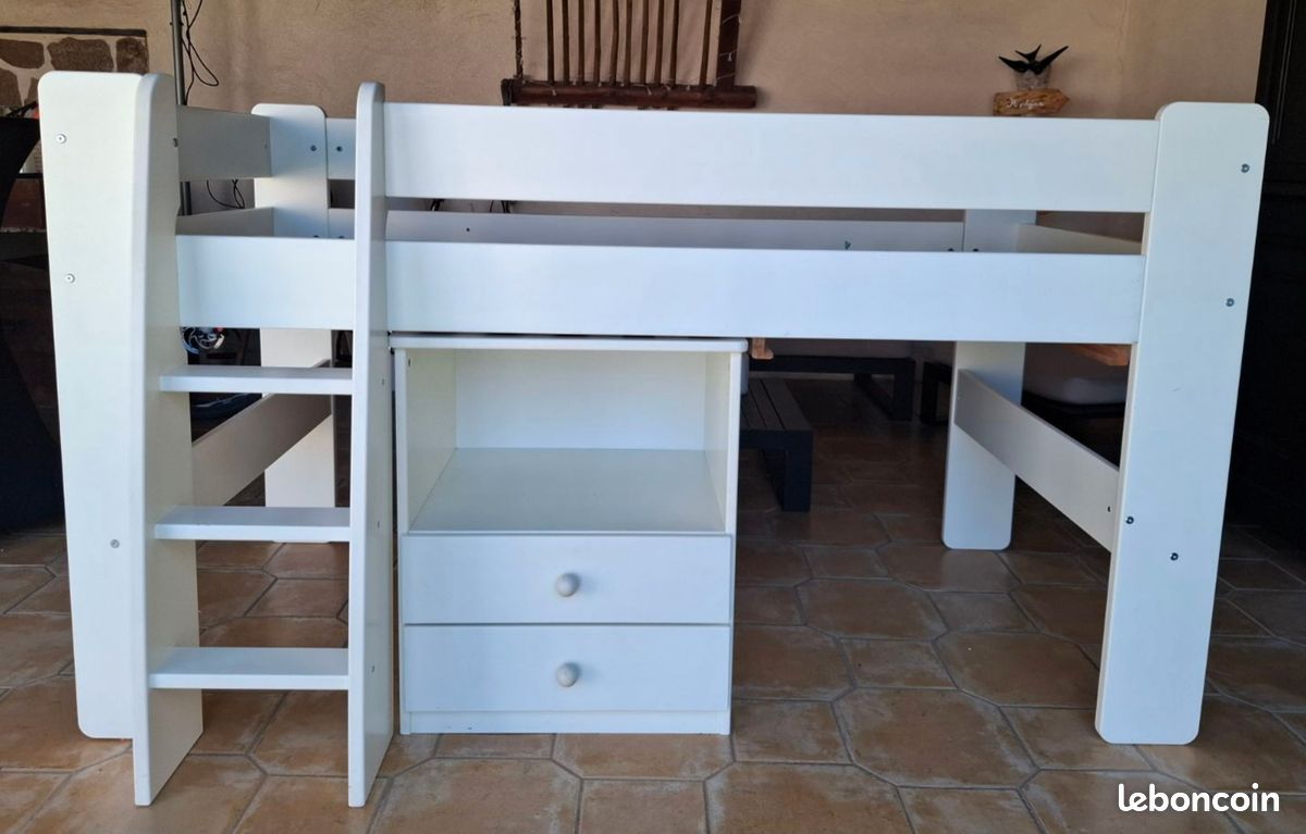 Lit demi etage blanc (image 1)
