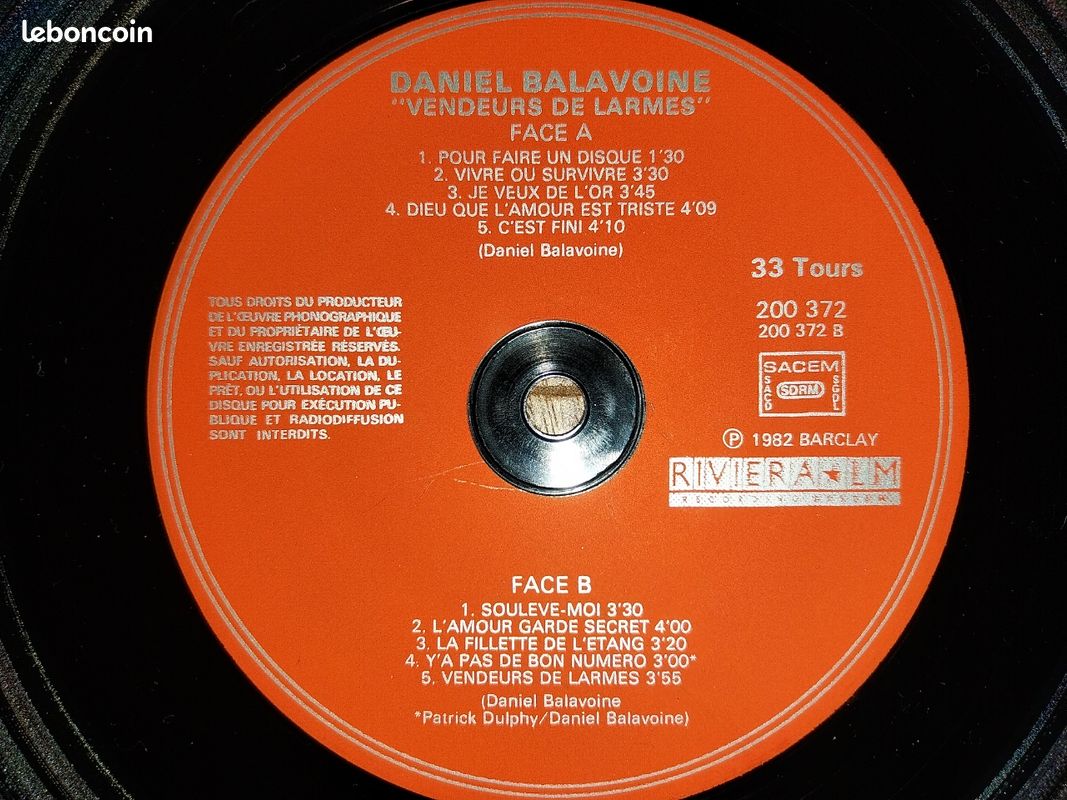 Double Album 33t et Maxi 45t de D Balavoine" (image 7)