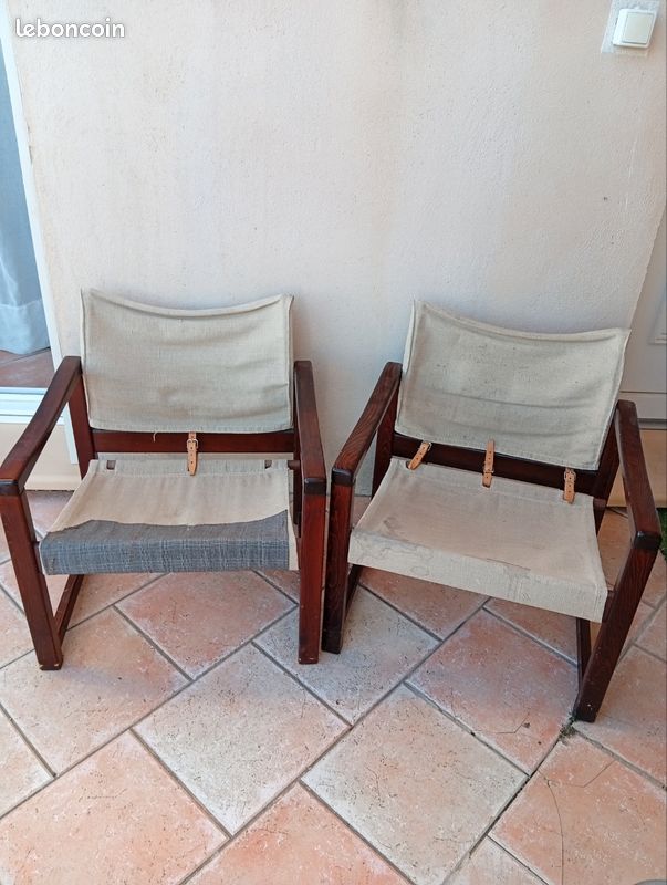 Fauteuil safari vintage design de Karin Mobring