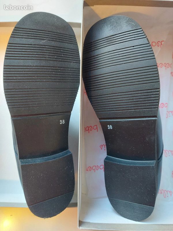 Chaussures neuves bleu marine cuir garçon (image 3)