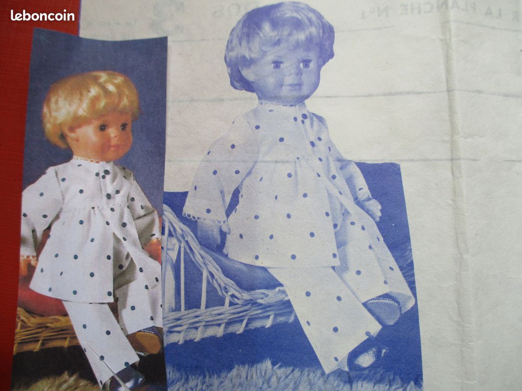 Lot De 5 Patrons De Poupée Modes Et Travaux 1976 - Vintage France