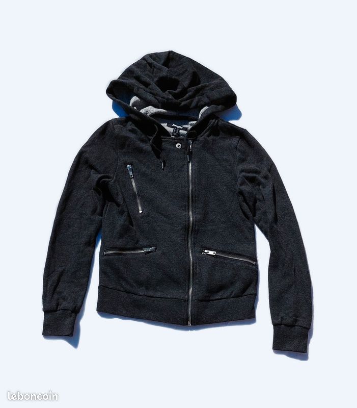 Gilet à capuche gris Femme taille XS marque Jennyfer Vêtements