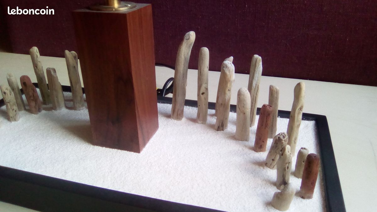Lampe pied en Acajou (image 3)