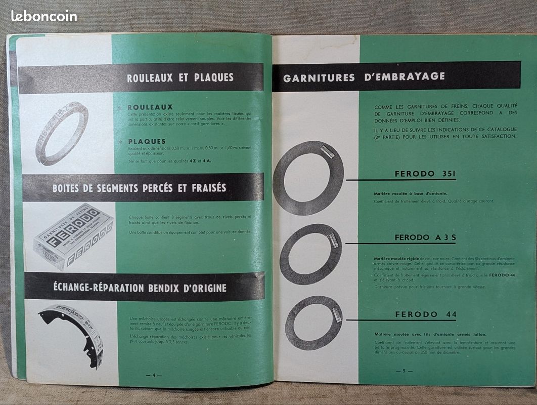 Catalogue FERODO 1961 freins / embrayage Collection