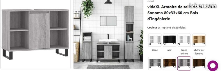 Armoire De Salle De Bain VidaXL 170cm - Colonne Rangement Blanc Brillant - Meuble Toilette Avec Fixation Murale