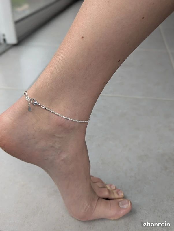 Bracelet de cheville délicat en argent sterling 925 Bracelet de cheville délicat en argent sterling 925