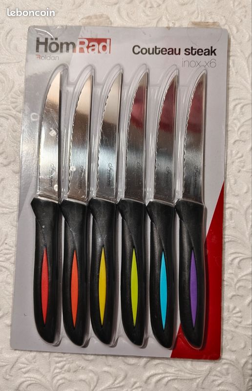 6 couteaux cuisine inox steak (image 1)