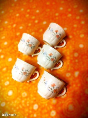 Lot De 6 Tasses à Pois Arcopal - Modèle POLKA - Vintage Années 70, Déco Cuisine