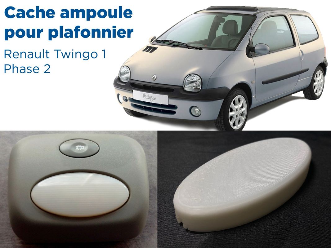 Cache ampoule pour Plafonnier pour Renault Twingo 1 Phase 2 ...