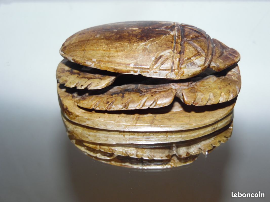 Scarabée égyptien Ancien En Agate/cornaline - Amulette Antique Authentique - Provenance Louxor - Occasion