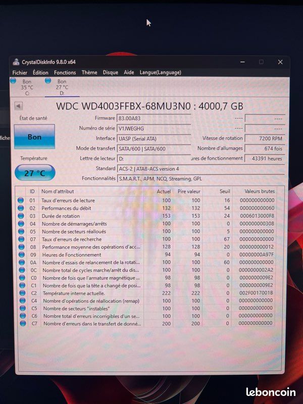 X6 Disque dur 4To Western Digital RED Pro - NAS (image 4)