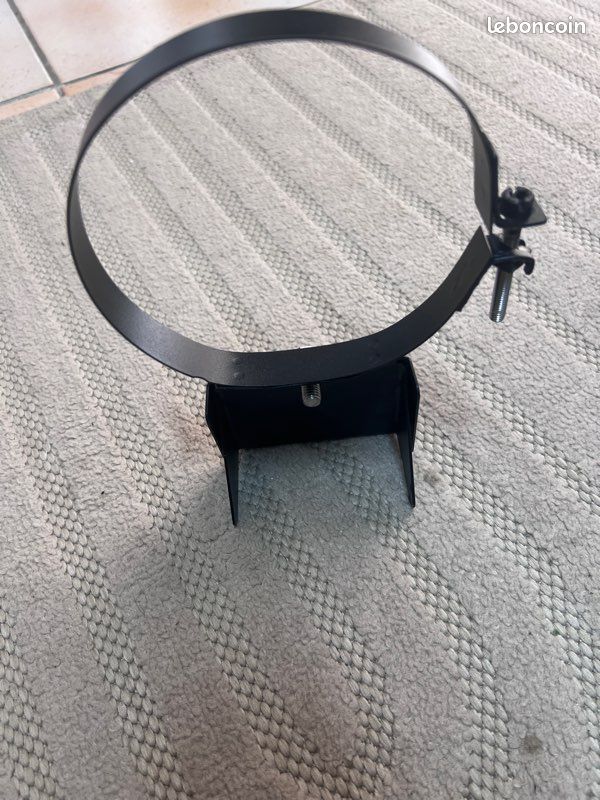 Collier Mural Plat Réglable - Ø80/125mm Noir mat pour conduit de cheminée concentrique (image 4)