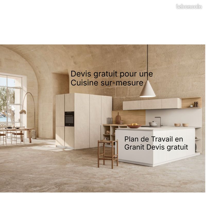 Plans de travail sur mesure đ pour cuisine â Granit, Quartz, Marbre, CĂ©ramique, Pierre (image 6)