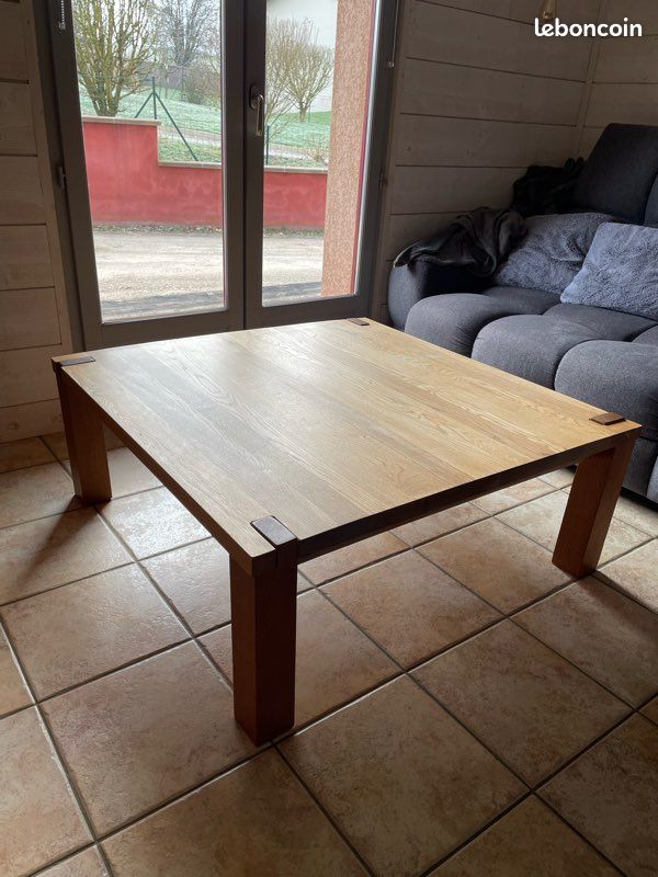 Table basse en chêne massif finition huilée (image 1)