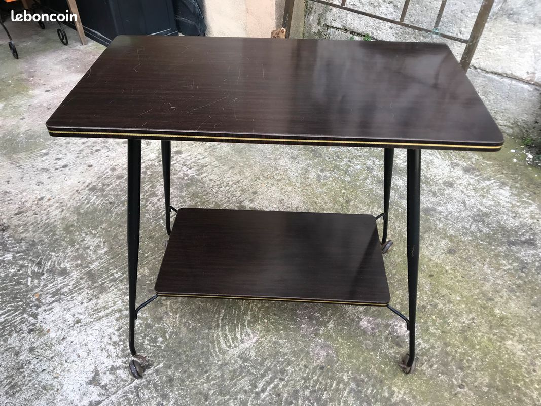Table tv vintage en formica (image 3)