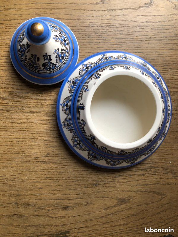 Vide poche en céramique berbère bleu et blanc (image 3)