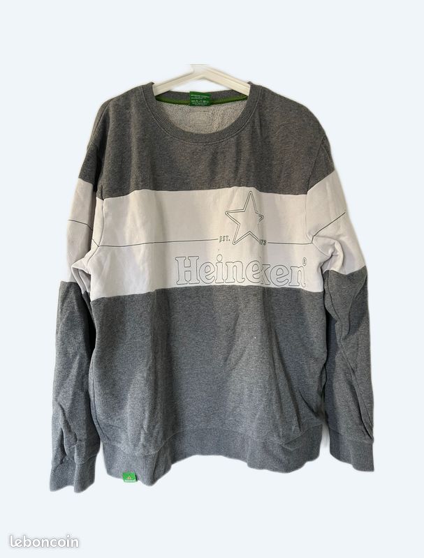 Pull Heineken gris et blanc - Taille XL (image 1)