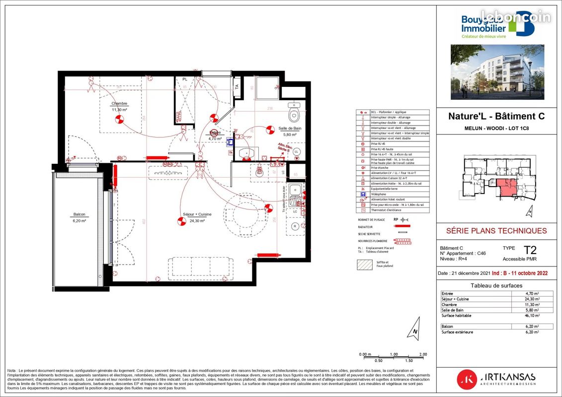 Appartement a louer melun - 2 pièce(s) - 46 m2 - Surfyn