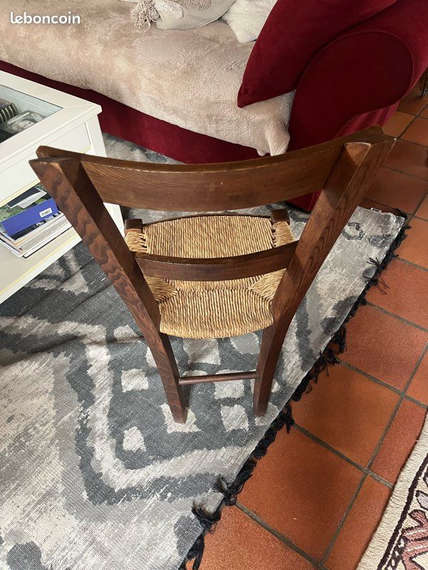 Chaises béarnaises bois et paille (image 3)