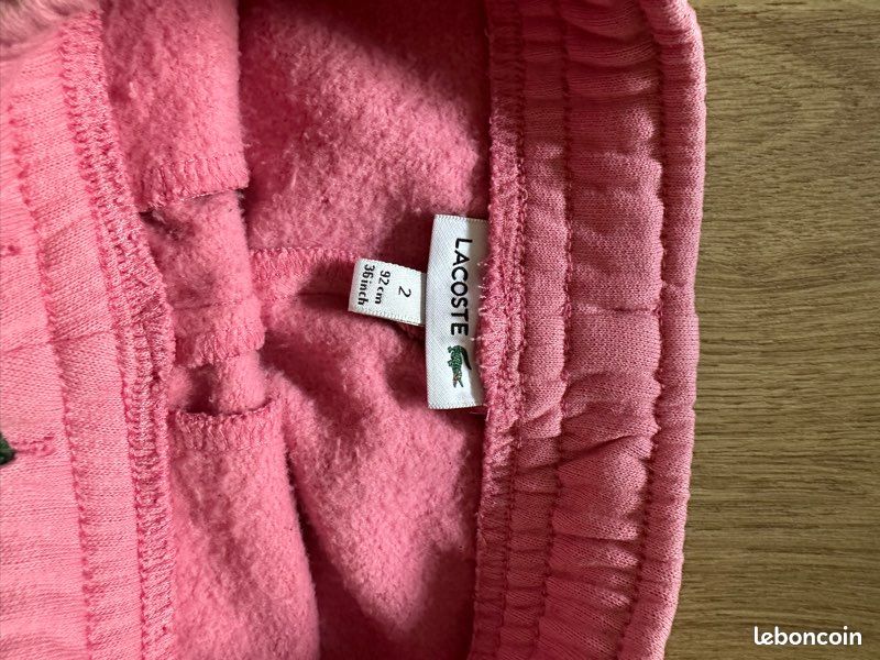 Vend ensemble Lacoste rose - enfant (image 3)