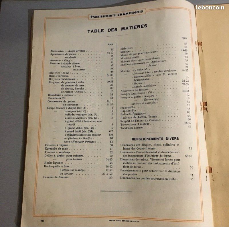 Catalogue Special N75 Des Instruments Agricoles D’Intérieur De Ferme-1935 (image 3)