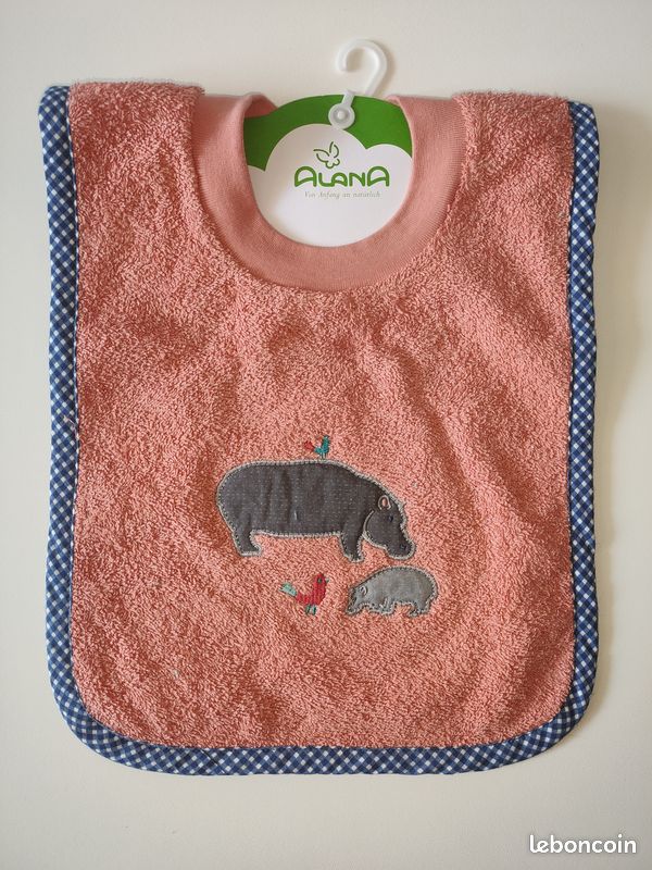 Bavoir passe-tête en éponge hippopotames (image 1)
