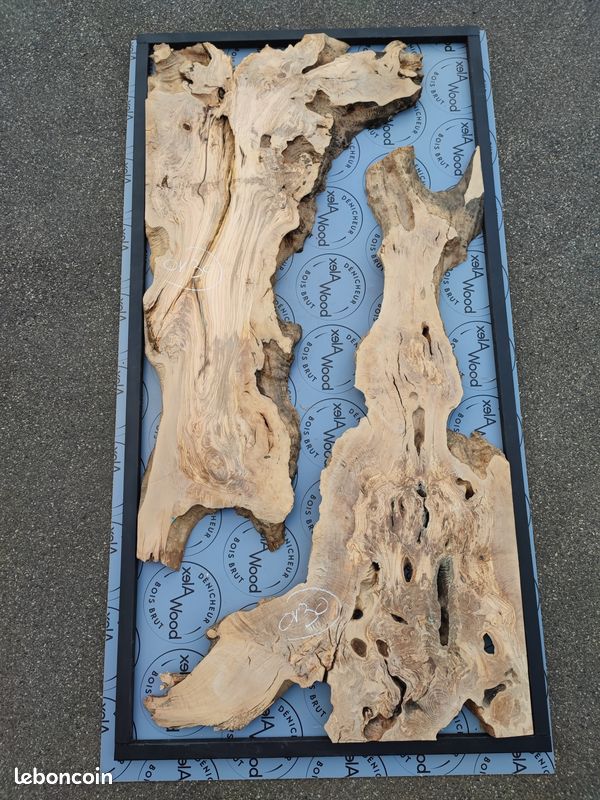 Set de 2 plateaux de bois d'olivier pour mobilier meuble bois et résine époxy (image 1)