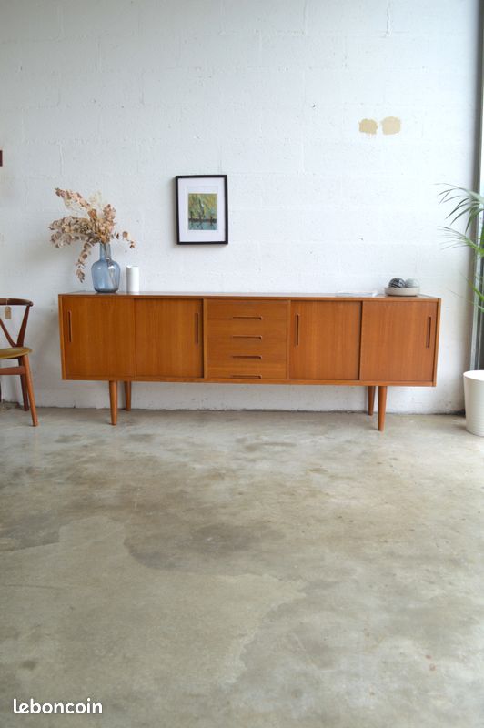 Enfilade en teck par Nils Jonsson 220 cm (image 1)