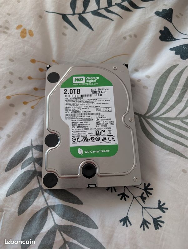Disque Dur Interne WD 2 To - 3.5" SATA - 7200 RPM - 64 Mo Cache - Reconditionné Et Testé