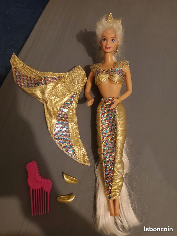 Barbie Jewel Hair Mermaid 1995 Mattel - Vintage Quasi Complète avec Peigne Hippocampe (image 1)
