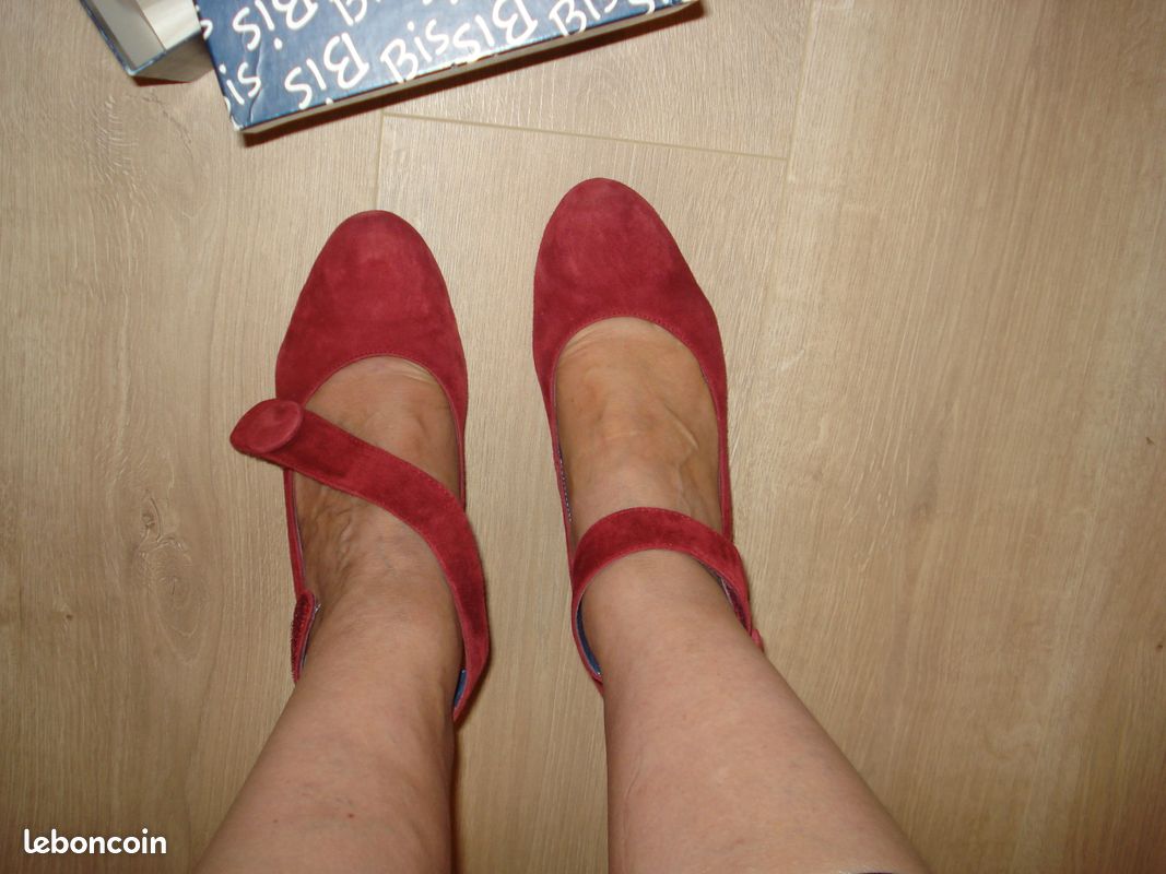 Ballerines compensées bordeaux Perlato Bis (image 2)