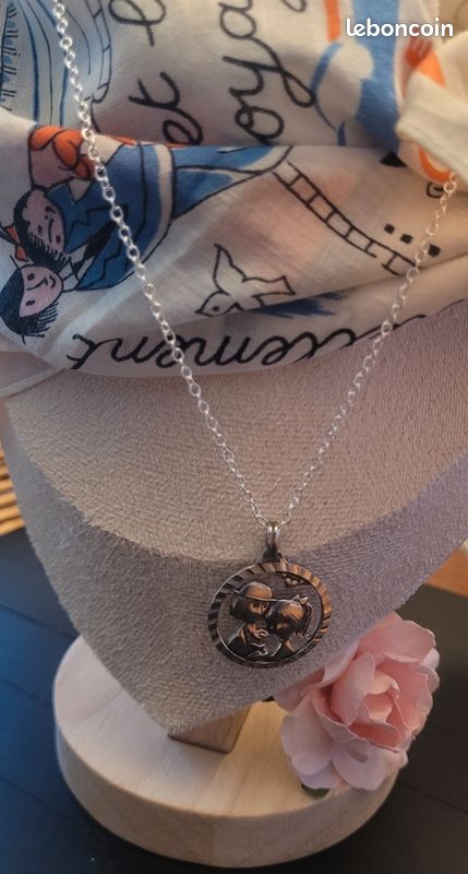 Présentoir / Médaille Vintage Les Amoureux De Peynet - Alliage Argenté/marron - Occasion
