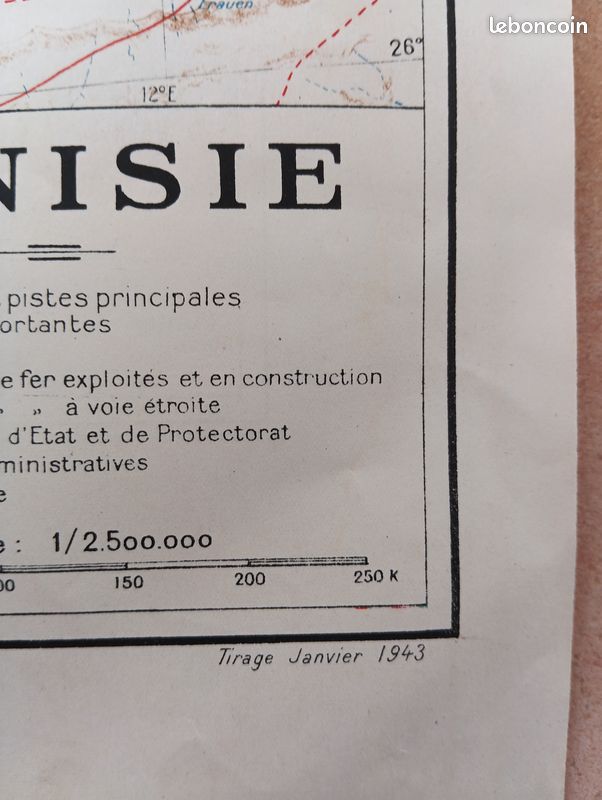 Carte 1943 Tunisie (image 2)