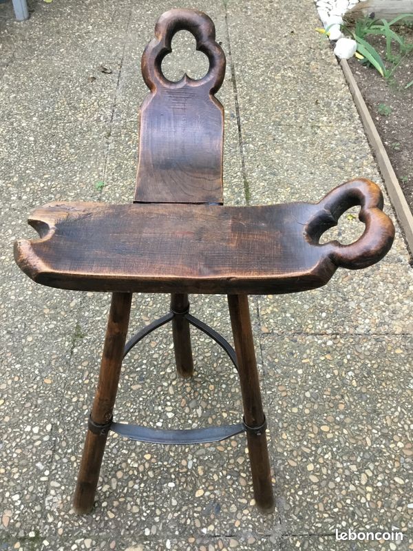 Tabouret de bar buraliste espagnol ancien (image 1)
