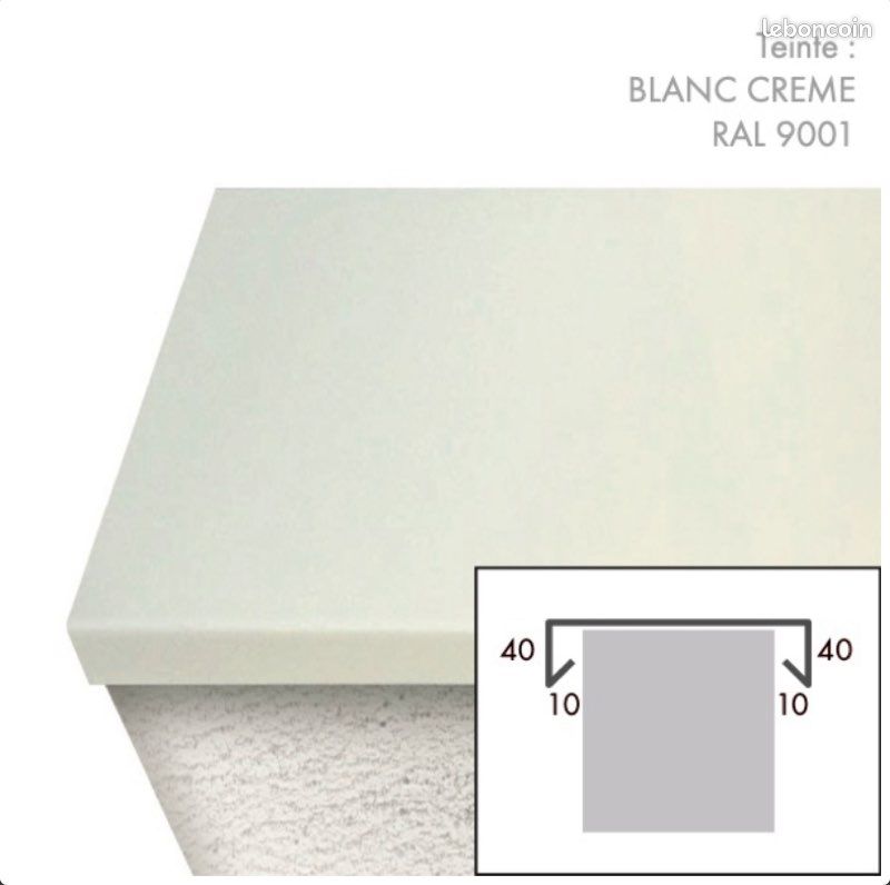 Lot Couvertine aluminium blanc crème 9001 (image 1)